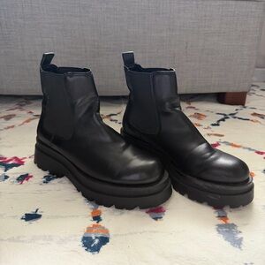 Aldo Black Platform Chelsea Booties